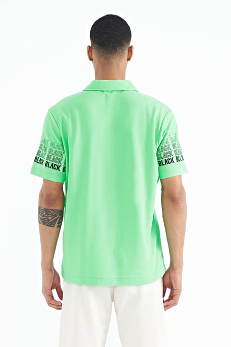 Herren Baumwolle Polo Kragen Bedrucktes T-Shirt - Image 4