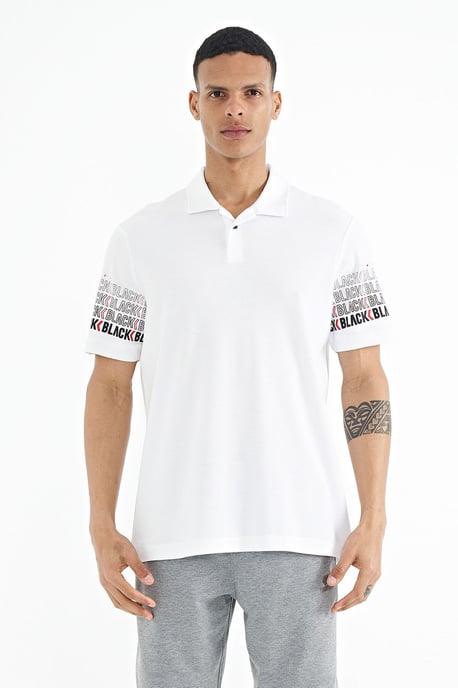 Herren Baumwoll-Polo-Kragen Bedrucktes T-Shirt - Image 1