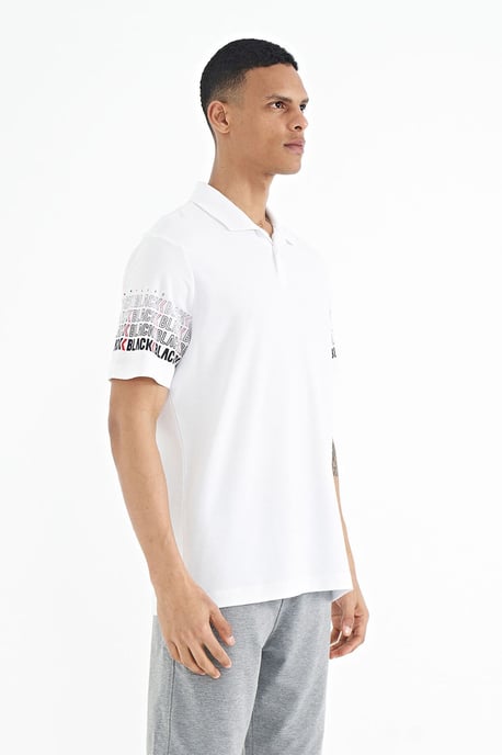 Herren Baumwoll-Polo-Kragen Bedrucktes T-Shirt - Image 4