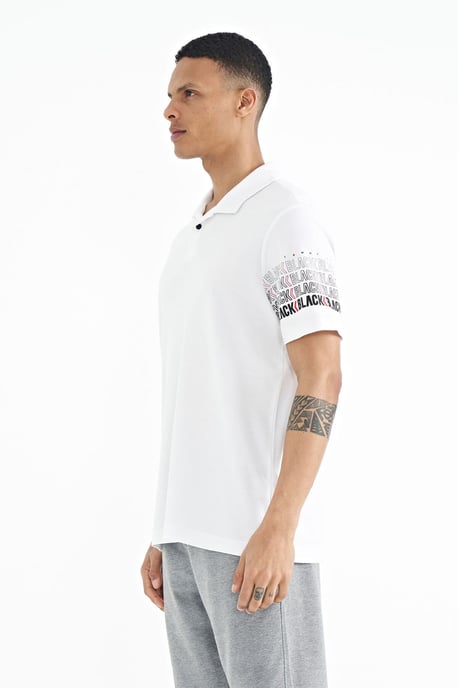 Herren Baumwoll-Polo-Kragen Bedrucktes T-Shirt - Image 5