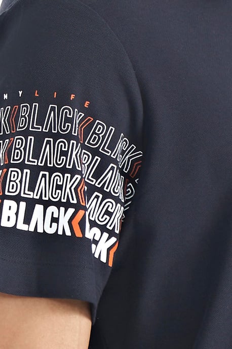 Herren Baumwoll Polo-Kragen Bedrucktes T-Shirt - Image 3
