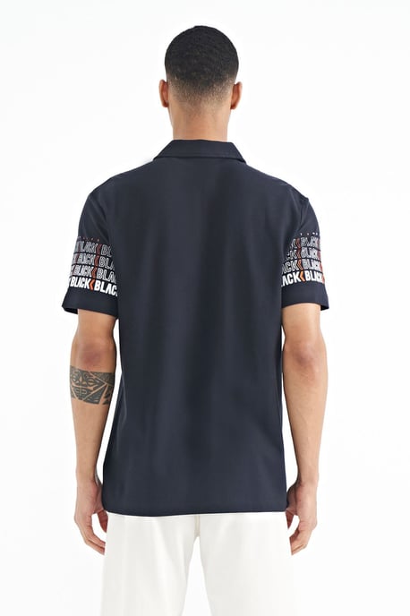 Herren Baumwoll Polo-Kragen Bedrucktes T-Shirt - Image 6