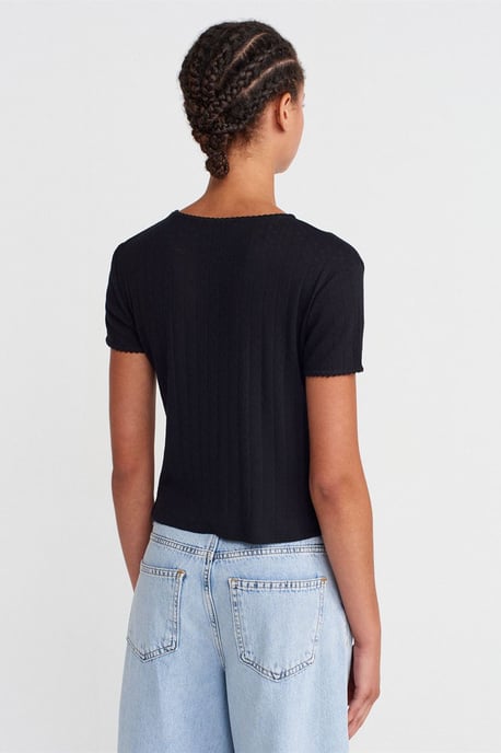 Damen Ripp-Crop-Top T-Shirt - Image 2