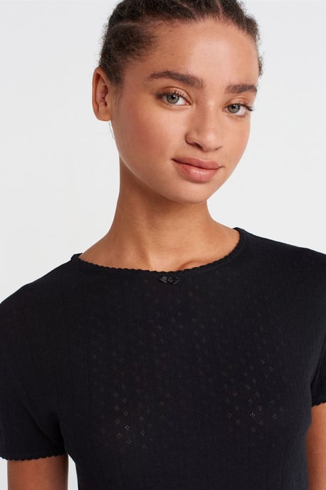 Damen Ripp-Crop-Top T-Shirt - Image 3