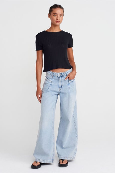 Damen Ripp-Crop-Top T-Shirt - Image 4