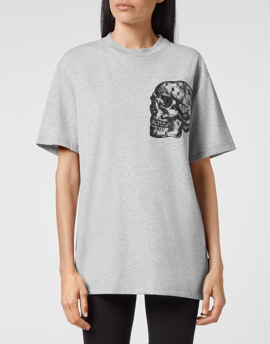 T-Shirt Round Neck Ss Print Skull - Image 3