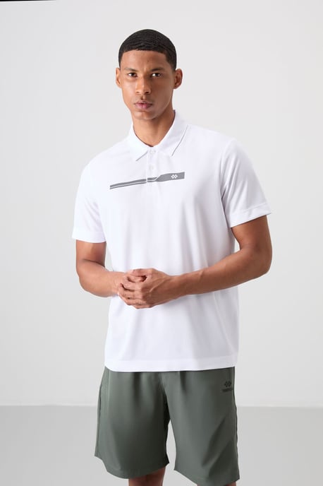 Herren Polo-Kragen Knopf T-Shirt - Image 4