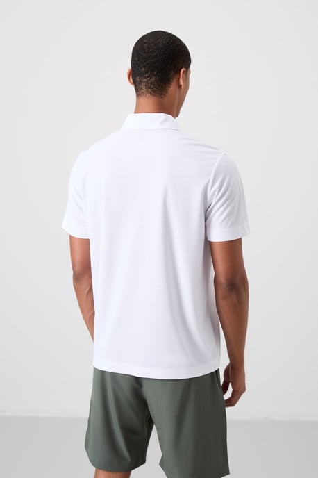 Herren Polo-Kragen Knopf T-Shirt - Image 5