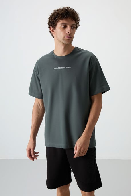 Übergröße Bedrucktes Rundhals-T-Shirt - Image 1