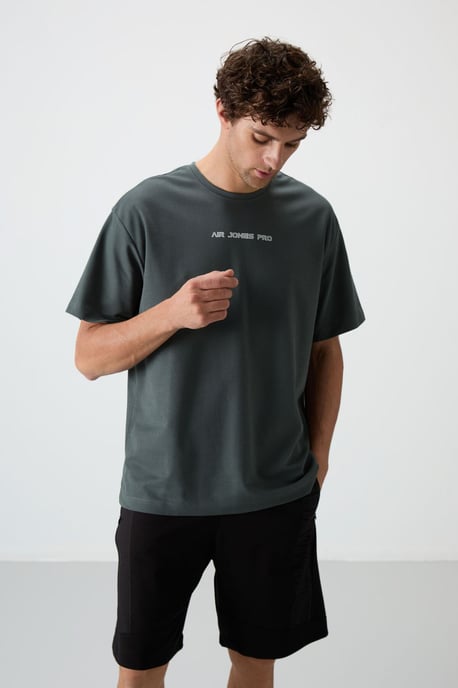 Übergröße Bedrucktes Rundhals-T-Shirt - Image 4