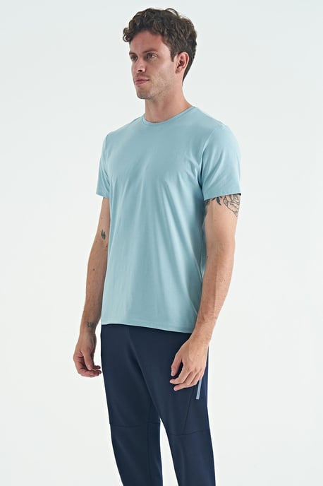 Herren Baumwoll-Elasthan Rundhalsausschnitt T-Shirt - Image 3