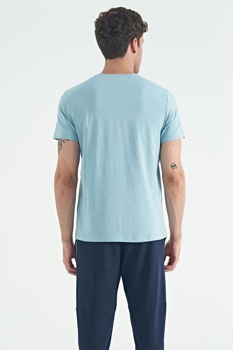 Herren Baumwoll-Elasthan Rundhalsausschnitt T-Shirt - Image 6