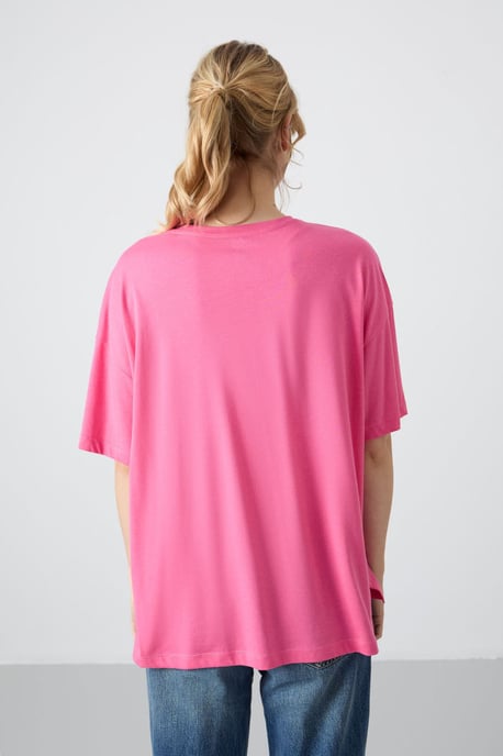Übergröße Baumwoll-Modal Rundhals T-Shirt - Image 6