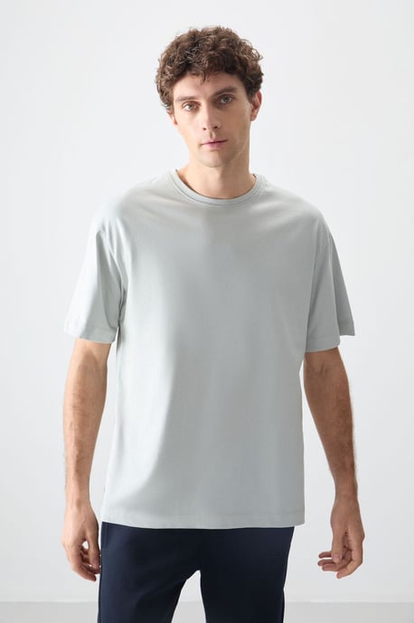 Übergroßes Baumwoll-Crewneck-T-Shirt - Image 2