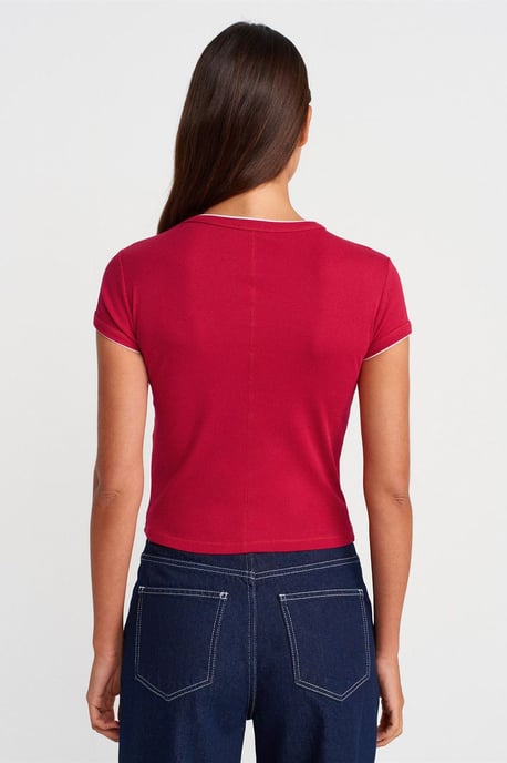 Damen Slim Fit Baumwoll-Crop-Top - Image 2