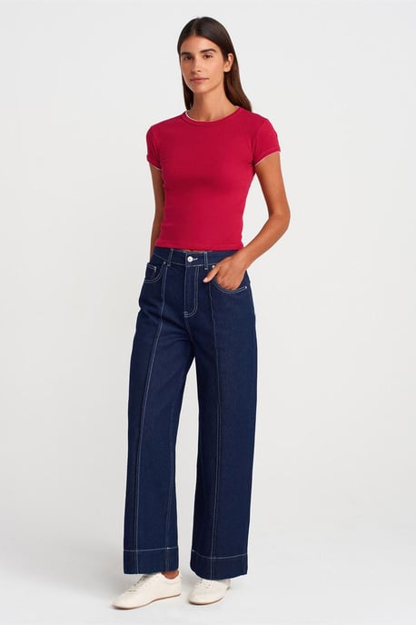 Damen Slim Fit Baumwoll-Crop-Top - Image 4