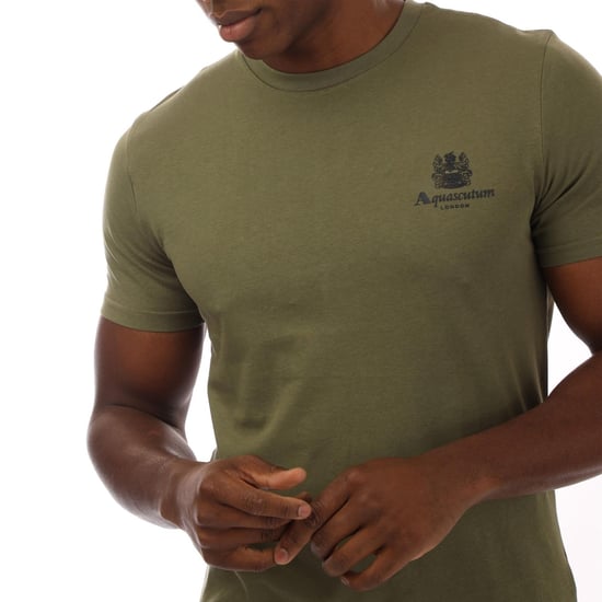 Aquascutum - "London" T-Shirt für Herren, Rundhalsausschnitt (Grün/Marine) - Image 3