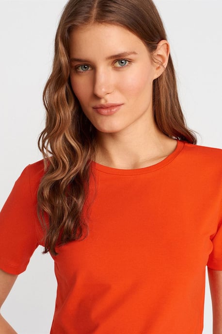 Damen Slim-Fit Kurzarm-Shirt mit Rundhalsausschnitt - Image 4
