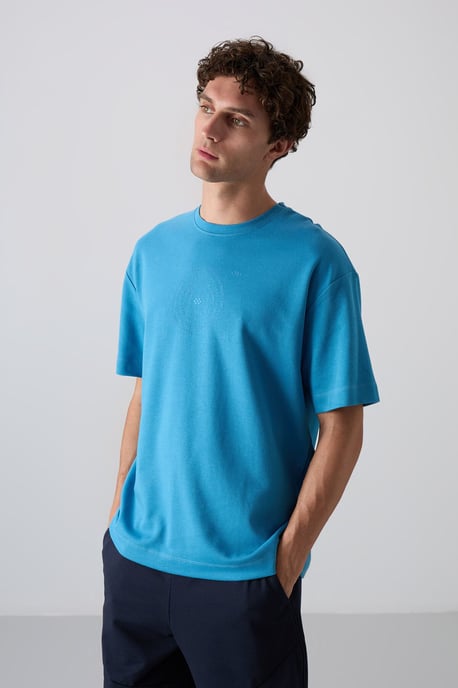 Übergrößiges Baumwoll-Mix Rundhals-T-Shirt - Image 3