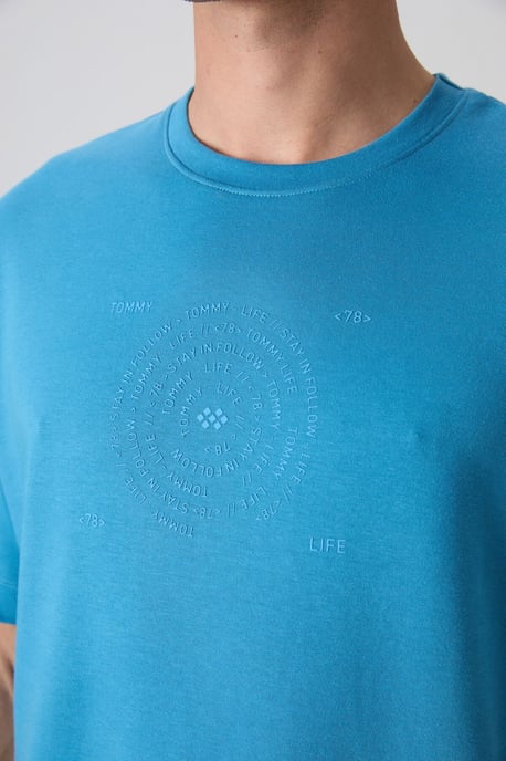 Übergrößiges Baumwoll-Mix Rundhals-T-Shirt - Image 4