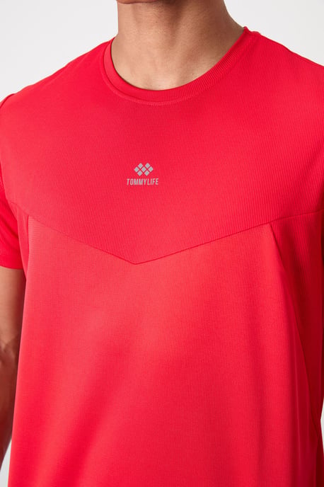 Herren Unifarbenes Polyester Rundhals-T-Shirt - Image 2