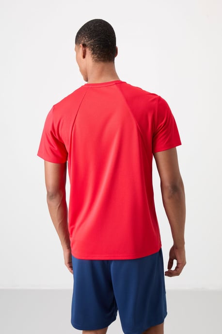 Herren Unifarbenes Polyester Rundhals-T-Shirt - Image 5