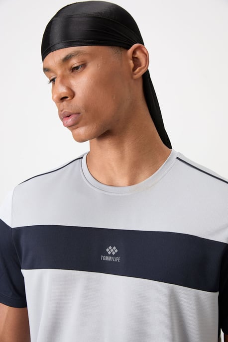 Herren Farbblock Rundhalsausschnitt T-Shirt - Image 2