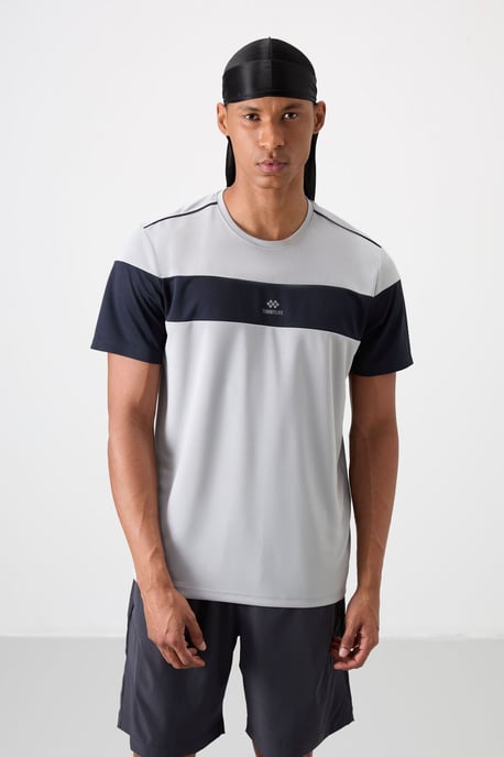 Herren Farbblock Rundhalsausschnitt T-Shirt - Image 5