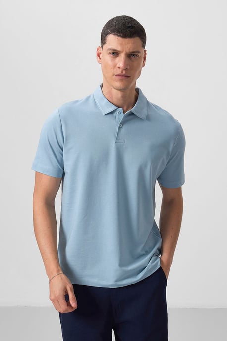 Herren Baumwolle Elasthan Polo T-Shirt - Image 3
