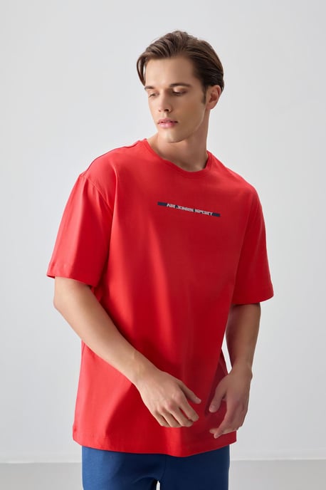 Übergroßes Baumwoll-Crewneck-T-Shirt - Image 1
