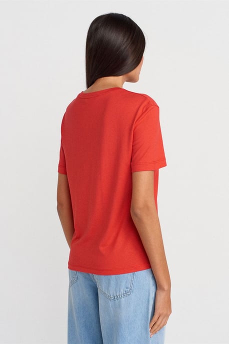 Damen Baumwoll-Modal Rundhalsausschnitt T-Shirt - Image 2