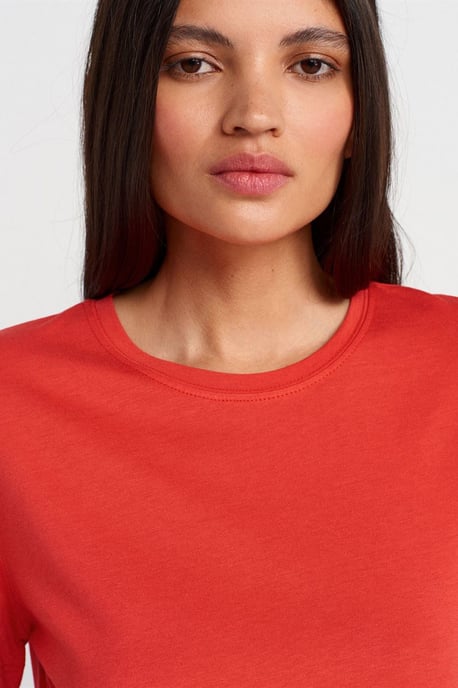 Damen Baumwoll-Modal Rundhalsausschnitt T-Shirt - Image 3
