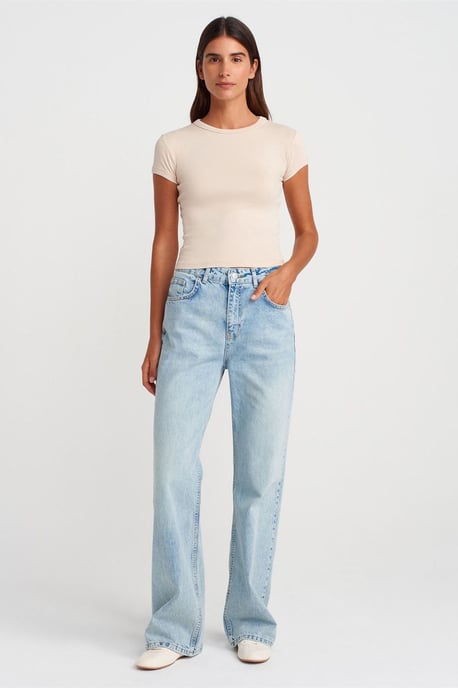 Damen Slim Fit Baumwoll-Crop-Top - Image 4