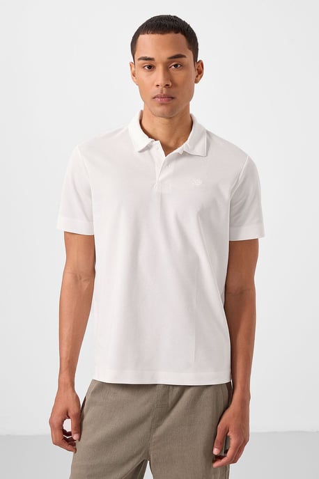 Tommy Life Baumwoll-Elastan Poloshirt für Herren - Weiß - Image 2