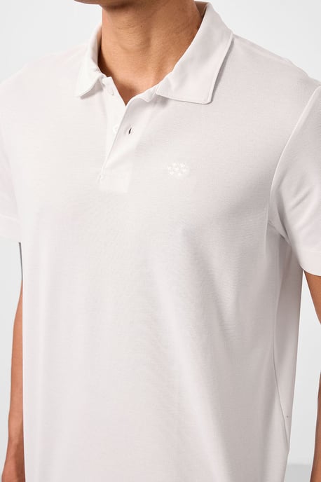 Tommy Life Baumwoll-Elastan Poloshirt für Herren - Weiß - Image 3