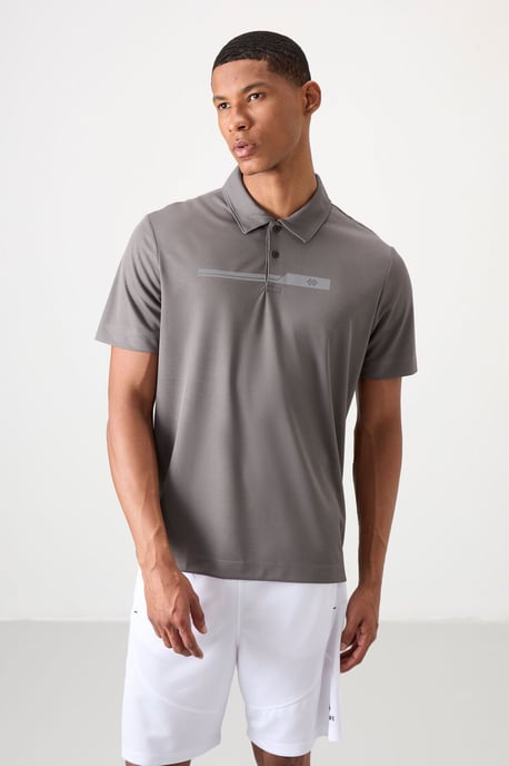 Herren Polo Kragen Knopf T-Shirt - Image 4