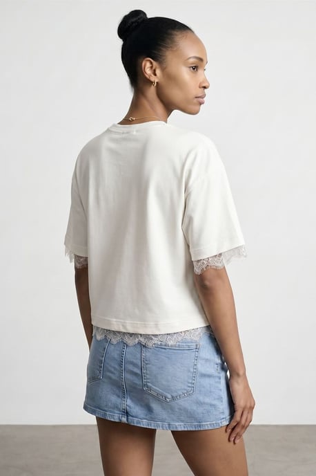 Damen Baumwoll-Elasthan Rundhals T-Shirt - Image 2