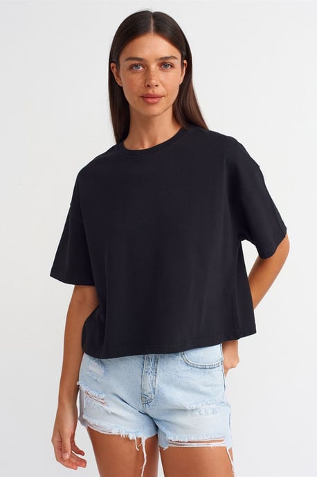 Übergroßes Baumwoll-Crewneck-T-Shirt - Image 1