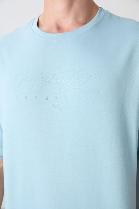 Übergröße Bedrucktes Rundhals-T-Shirt - Image 3