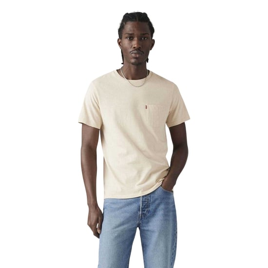 Levis - "Classic" T-Shirt für Herren, Tasche, Schwer (Cremefarbe) - Image 3