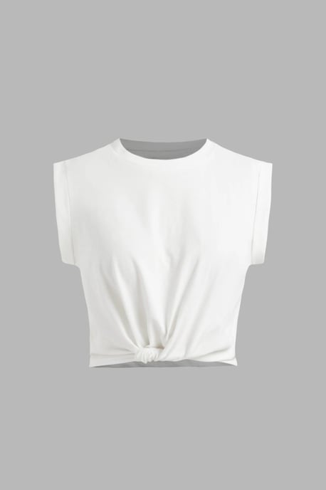 Basic Rundhals gekürztes T-Shirt - Image 1