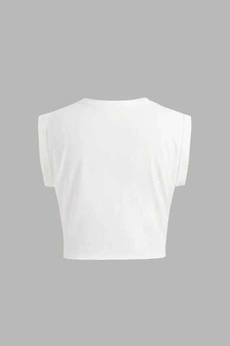 Basic Rundhals gekürztes T-Shirt - Image 2