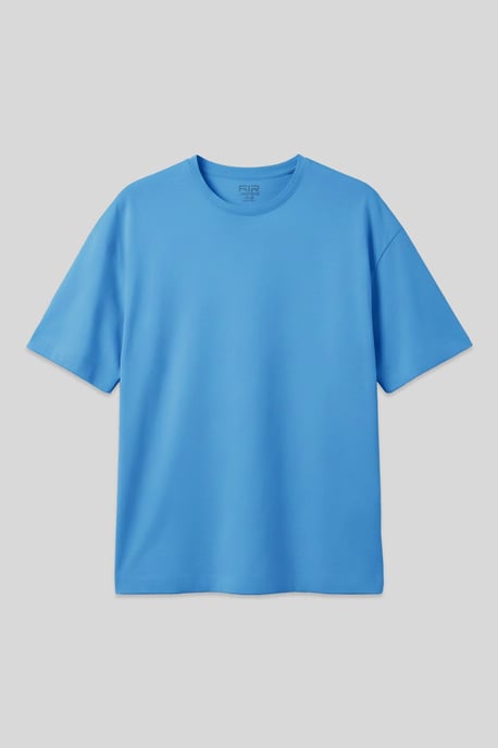 Oversized Baumwollmischung Rundhalsausschnitt T-Shirt - Image 1