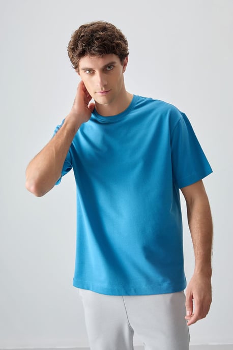 Oversized Baumwollmischung Rundhalsausschnitt T-Shirt - Image 2