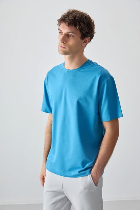 Oversized Baumwollmischung Rundhalsausschnitt T-Shirt - Image 3