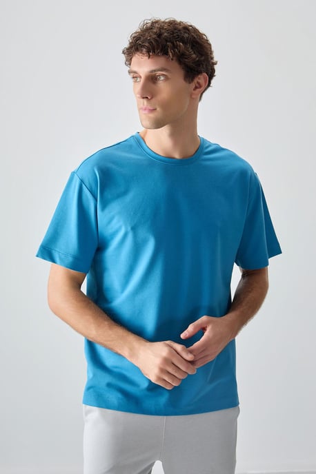 Oversized Baumwollmischung Rundhalsausschnitt T-Shirt - Image 5