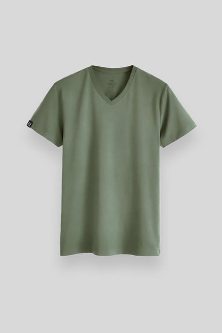 Herren V-Ausschnitt Kurzarm-T-Shirt - Image 1