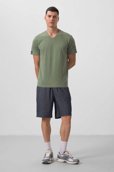 Herren V-Ausschnitt Kurzarm-T-Shirt - Image 3