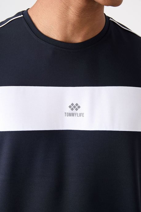 Herren Farbblock Rundhals T-Shirt - Image 3