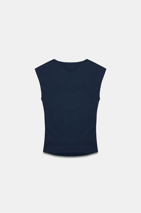 Damen Ripp-Ärmelloses Rundhals-T-Shirt - Image 6